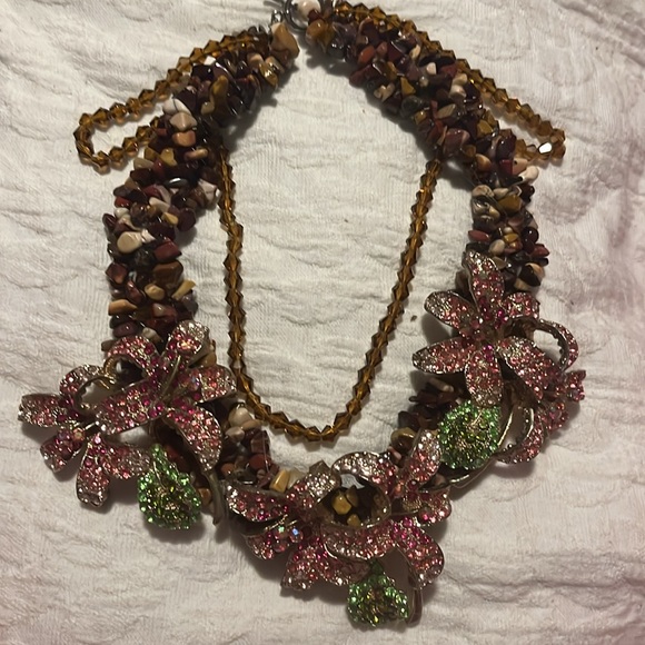 Jewellry necklace amber rhinestone rocks spiritual goddess by  Sarah Williams - Picture 7 of 7